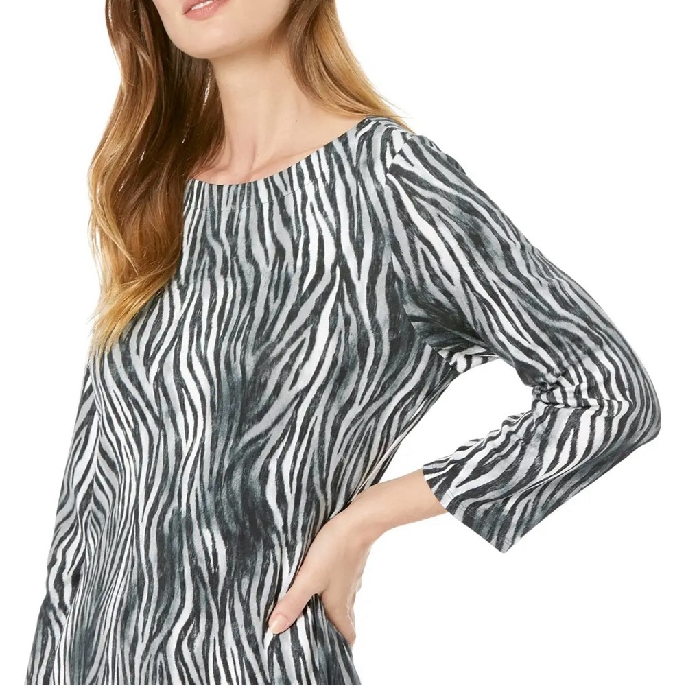 Tommy Bahama - Darcy Zesty Zebra Dress Size: Medium 3/4 Sleeve Dress (NWT) - Picture 2 of 16